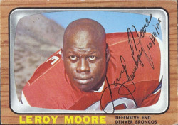 autographed 1966 topps leroy moore