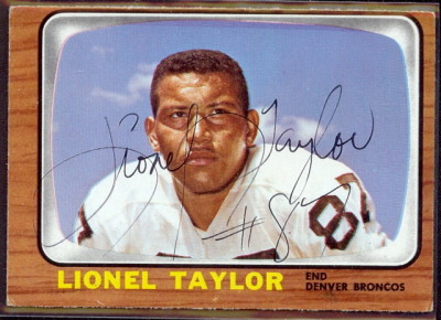 autographed 1966 topps lionel taylor