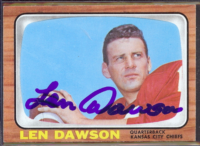 autographed 1966 topps len dawson