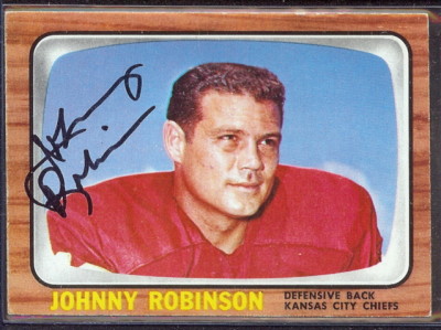 autographed 1966 topps johnny robinson