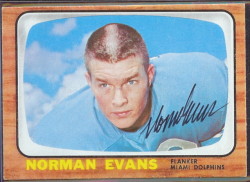 autographed 1966 topps norm evans