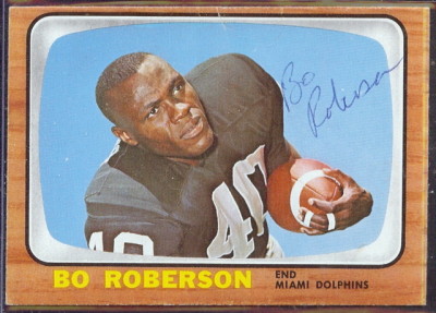 autographed 1966 topps bo roberson