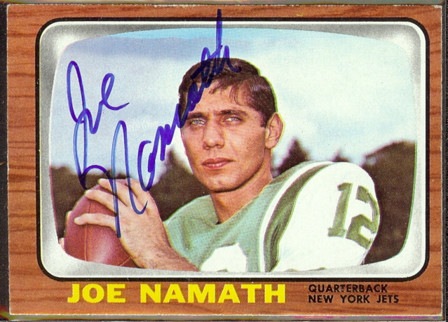 autographed 1966 topps joe namath