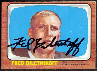 autographed 1966 topps fred biletnikoff