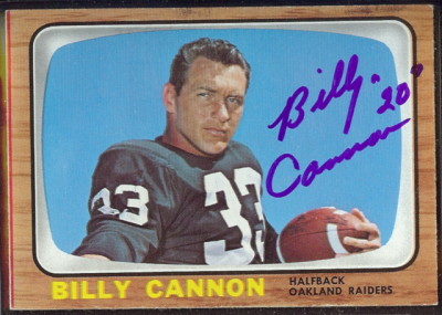autographed 1966 topps billy cannon