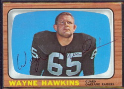 autographed 1966 topps wayne hawkins