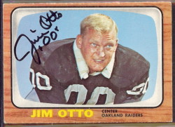 autographed 1966 topps jim otto