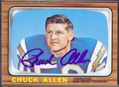 autographed 1966 topps chuck allen