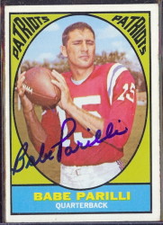 autographed 1967 topps babe parilli