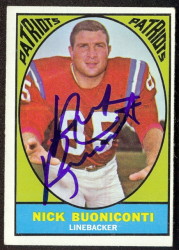 autographed 1967 topps nick buoniconti