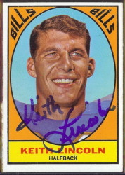 autographed 1967 topps keith lincoln