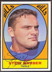 autographed 1967 topps stew barber