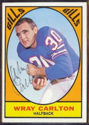 autographed 1967 topps wray carlton