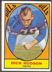 autographed 1967 topps dick hudson