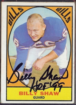 autographed 1967 topps billy shaw