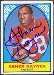 autographed 1967 topps abner haynes