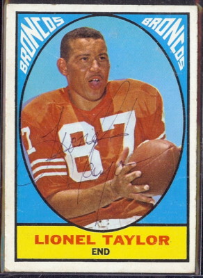 autographed 1967 topps lionel taylor