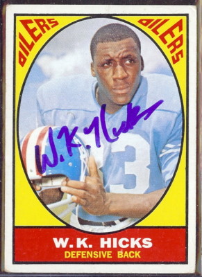 autographed 1967 topps wk hicks