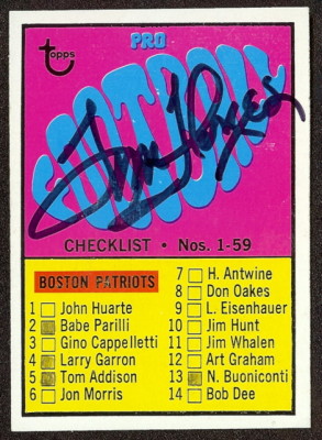 autographed 1967 topps checklist