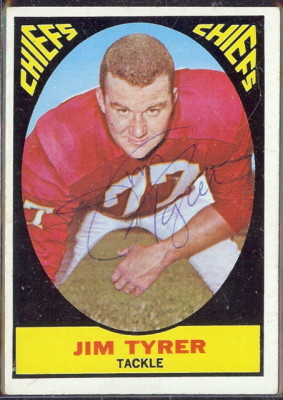 autographed 1967 topps jim tyrer