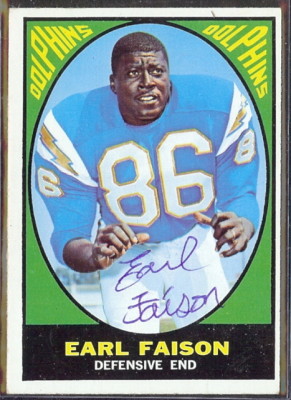 autographed 1967 topps earl faison