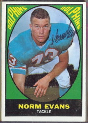 autographed 1967 topps norm evans