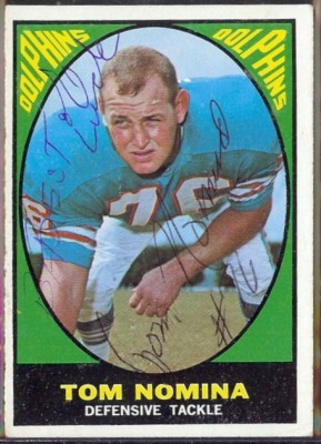 autographed 1967 topps tom nomina