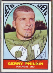 autographed 1967 topps gerry philbin