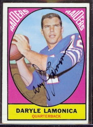 autographed 1967 topps daryle lamonica