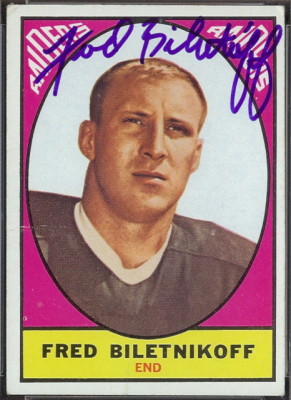 autographed 1967 topps fred biletnikoff