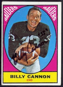 autographed 1967 topps billy cannon