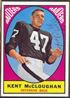 autographed 1967 topps kent mccloughan