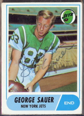 autographed 1968 topps george sauer