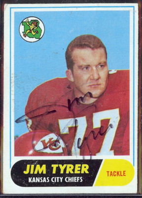 autographed 1968 topps jim tyrer
