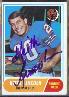 autographed 1968 topps keith lincoln