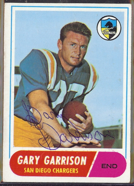 autographed 1968 topps gary garrison