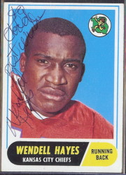 autographed 1968 topps wendell hayes