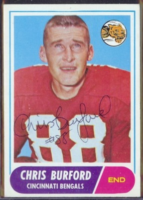 autographed 1968 topps chris burford