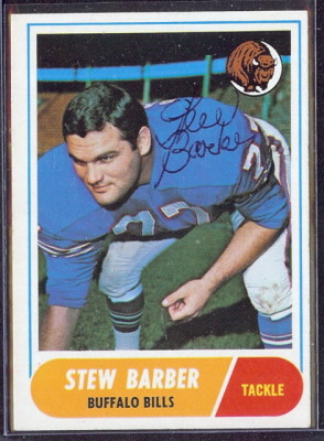autographed 1968 topps stew barber