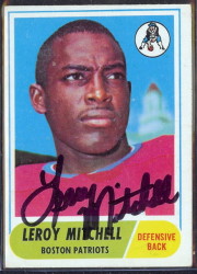 autographed 1968 topps leroy mitchell