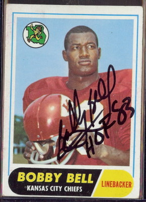 autographed 1968 topps bobby bell