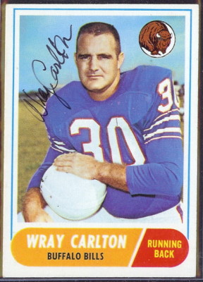 autographed 1968 topps wray carlton