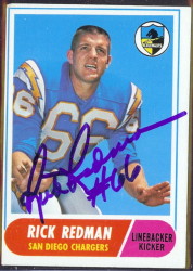 autographed 1968 topps rick redman