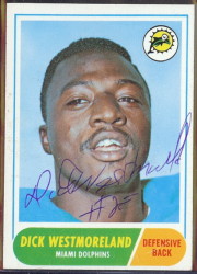 autographed 1968 topps dick westmoreland