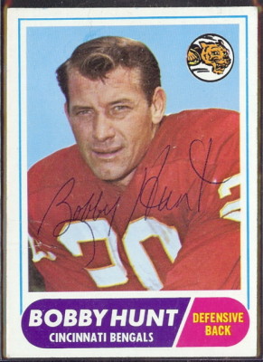 autographed 1968 topps bobby hunt