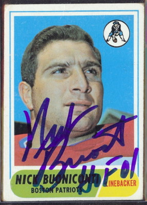 autographed 1968 topps nick buoniconti