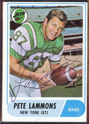 autographed 1968 topps pete lammons
