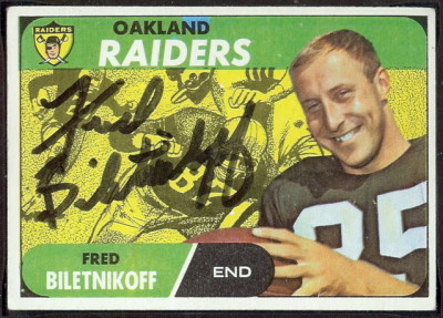 autographed 1968 topps fred biletnikoff