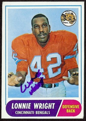 autographed 1968 topps lonnie wright