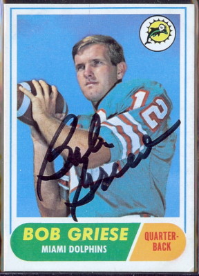 autographed 1968 topps bob griese